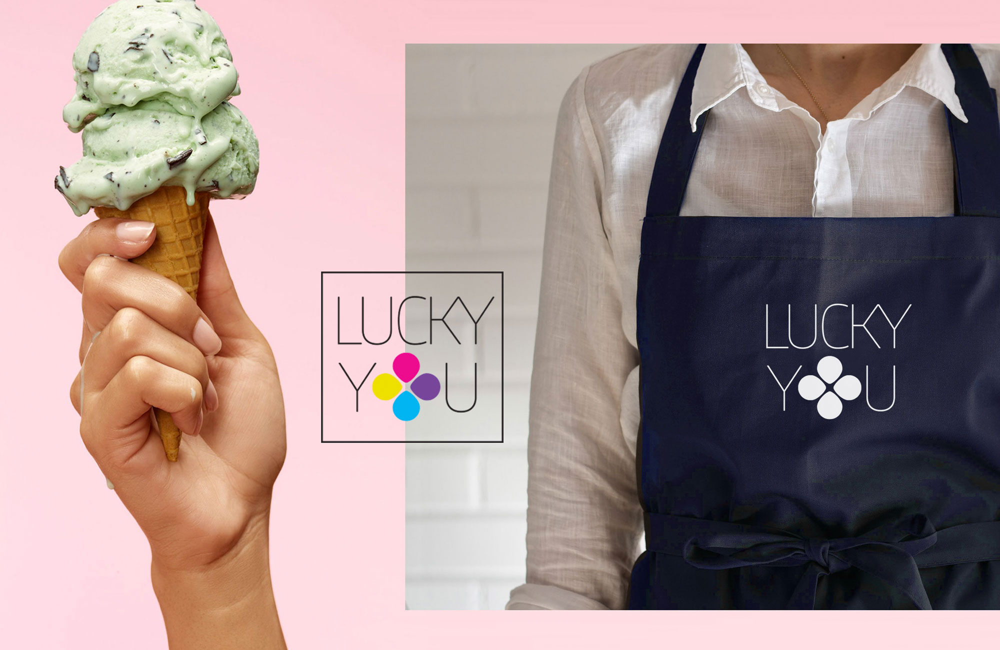 Logo. Brand strategy, visual identity and messaging platform for LUCKY YOU, nail salons.By Color.zone creative agency.