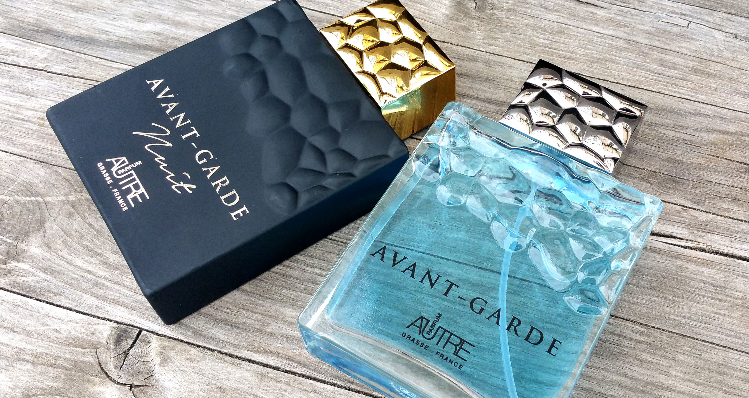 Bottle concept, packaging and photo-series for Avant-Garde and Avant-Garde Nuit fragrances. By Color.zone creative agency.