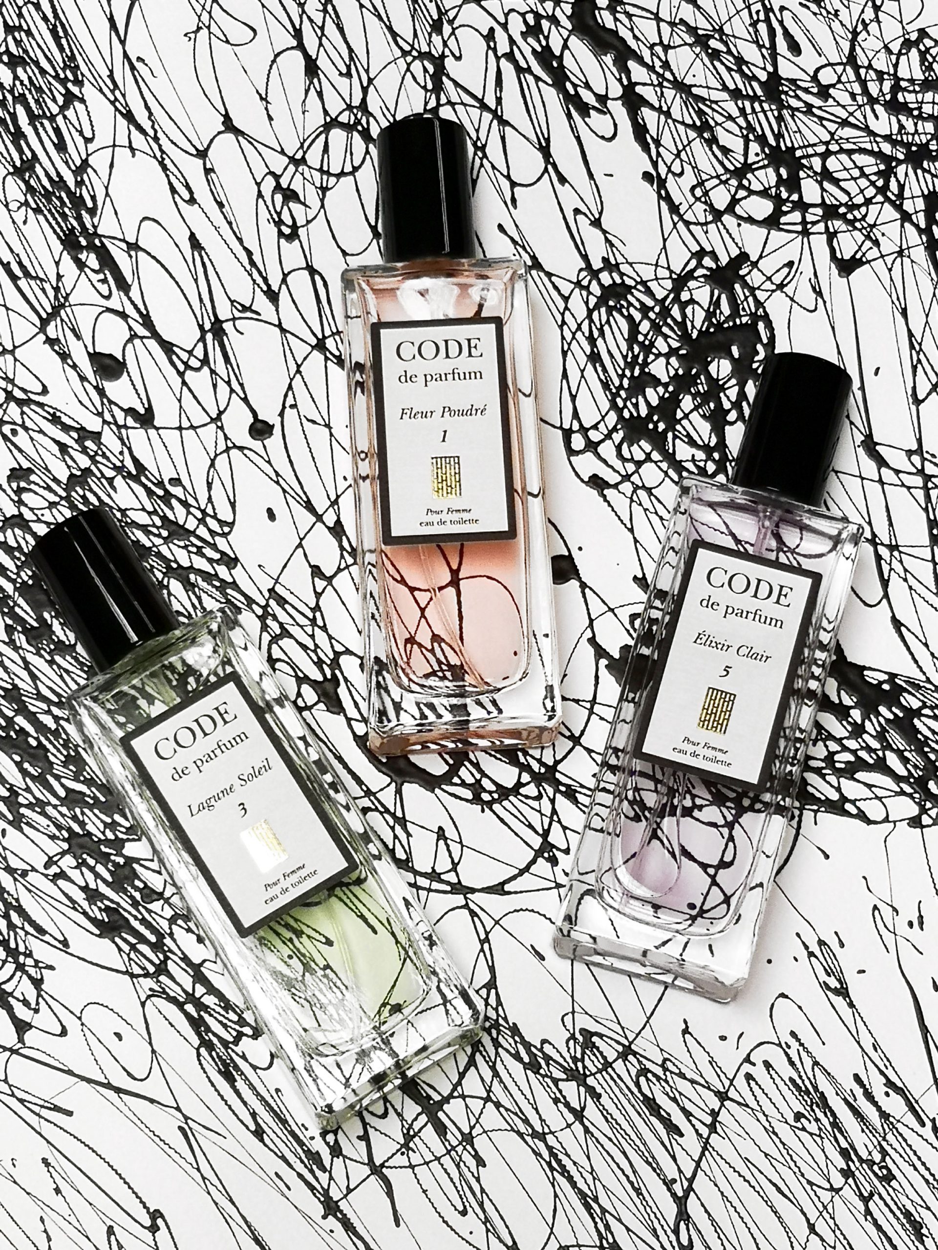 Code de parfum – fragrances series packaging design. By Color.zone creative agency.