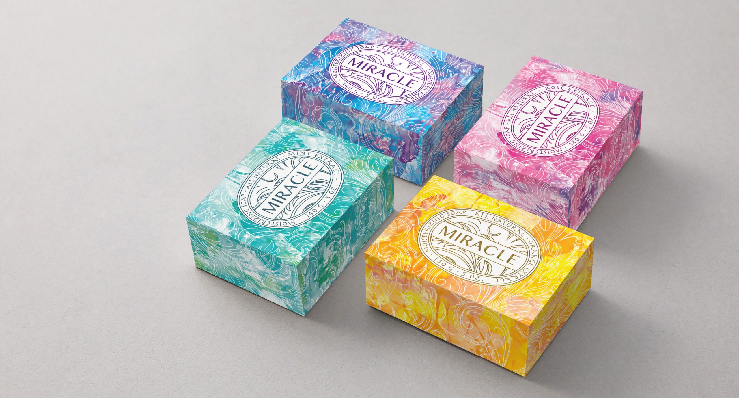 Miracle soap packaging design. By Color.zone creative agency.